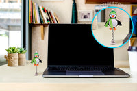 Tenna Tops Cute Penguin Car Antenna Topper / Auto Dashboard Accessory (Green) (Fat Stubby Antenna)