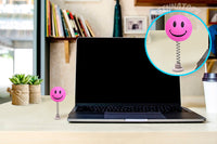 ..HappyBalls Happy Smiley Face Car Antenna Topper / Auto Dashboard Accessory (Pink)