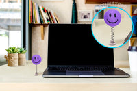 ..HappyBalls Happy Smiley Face Car Antenna Topper / Auto Dashboard Accessory (Purple)