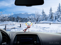 Jack in the Box Winter Scarf & Ear Muffs Antenna Topper / Dashboard Buddy (Auto Accessory)