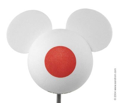 Disney Mickey Country Flag of Japan Car Antenna Topper / Desktop Bobble Buddy