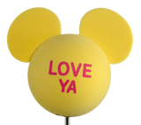 Mickey Yellow "Love Ya" Car Antenna Topper / Cute Dashboard Accessory