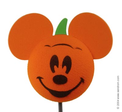 Disney Store Mickey Mouse Pumpkin Antenna Topper / Mirror Dangler / Dashboard Accessory (Halloween)