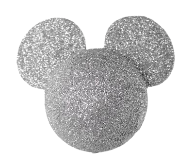 *Rare* Disney Mickey Silver Glitter Sparkles Car Antenna Topper / Dangler / Dashboard Decor