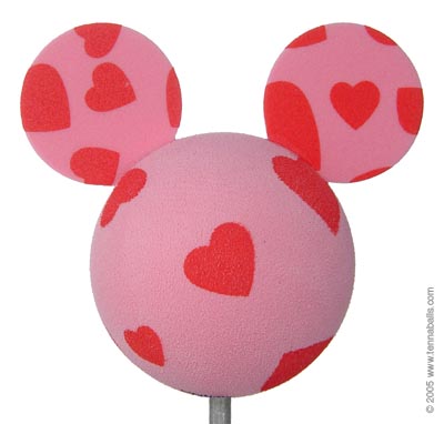 Disney Mickey Valentine w/ Red Hearts Antenna Topper / Dashboard Accessory (Plain)