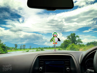 Tenna Tops Cute Penguin Car Antenna Topper / Auto Dashboard Accessory (Green) (Fat Stubby Antenna)