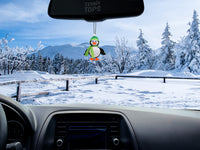 Tenna Tops Cute Penguin Car Antenna Topper / Auto Dashboard Accessory (Green) (Fat Stubby Antenna)