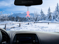 HappyBalls Pink Breast Cancer Awareness Ribbon Car Antenna Topper / Mirror Dangler / Auto Dashboard Accessory