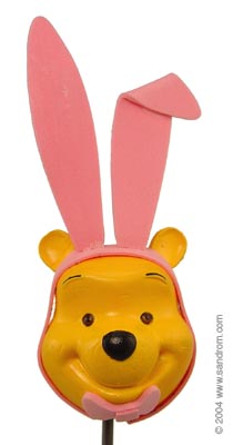 Vintage Winnie the Pooh Antenna Topper (pink ears) / Cute Dashboard Accessory