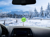 ..HappyBalls Happy Smiley Face Car Antenna Topper / Auto Dashboard Accessory (Green)
