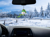 Tenna Tops Snowman Winter Hat & Scarf Car Antenna Topper / Auto Dashboard Accessory (Green)