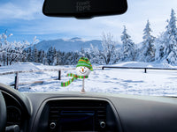 Tenna Tops Snowman Winter Hat & Scarf Car Antenna Topper / Auto Dashboard Accessory (Green)